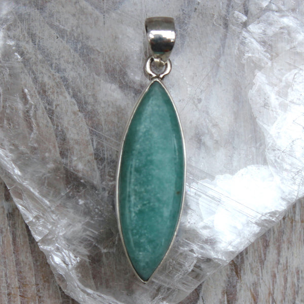 Amazonite + 925 Sterling Silver Marquis Pendant