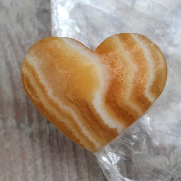 Medium Orange Calcite Heart