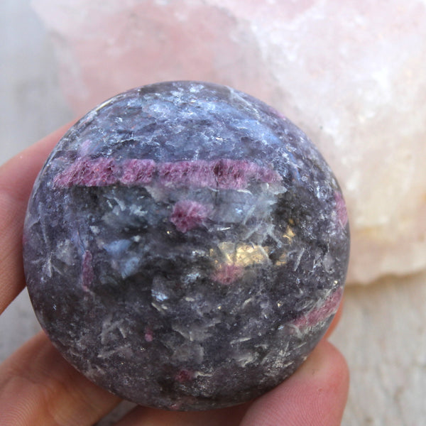 Lepidolite + Pink Tourmaline Pebble