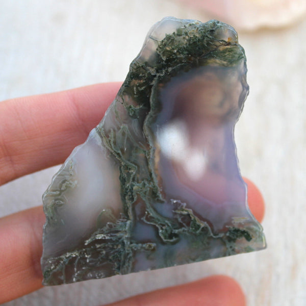 Lilac Moss Agate Slice