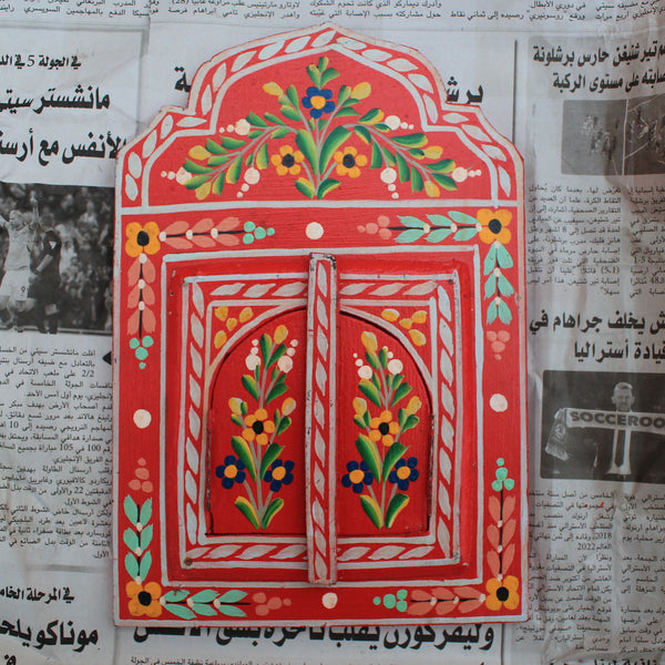 Moroccan Red Folk Mirror