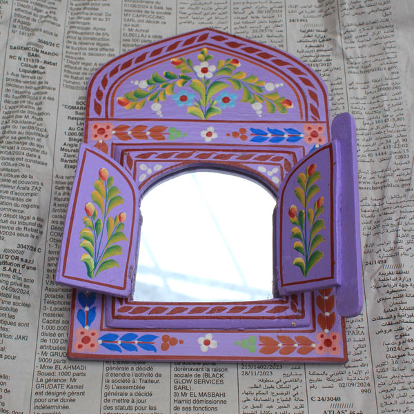 Purple Moroccan Folk Mirror