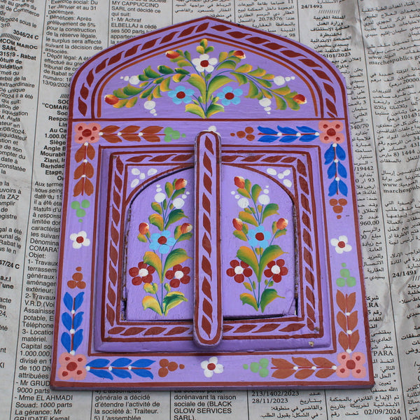 Purple Moroccan Folk Mirror