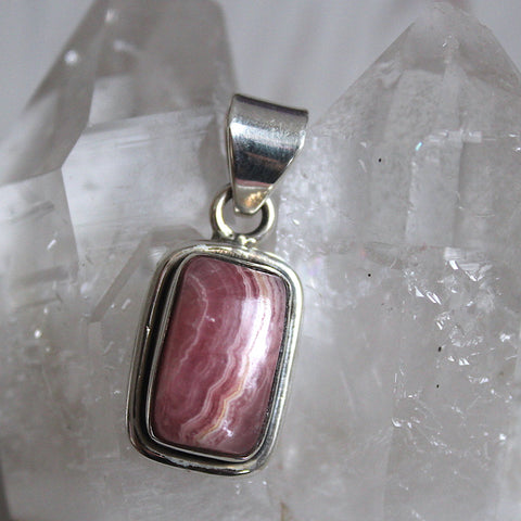 Rhodochrosite + 925 Silver Pendant